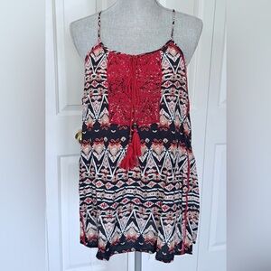 Solitaire Bohemian Tank Top- Sz 2X